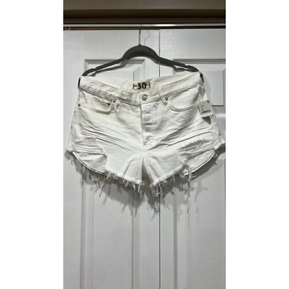 We the Free Loving Good Vibrations Cutoff Denim Shorts FREE PEOPLE